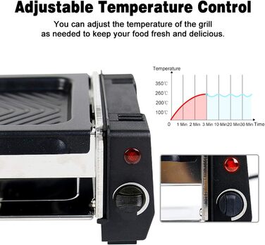 Гриль HengBO Raclette на 2 3 особи з антипригарним покриттям Пластина для гриля 3 міні-сковороди для раклету, 700 Вт Подарунки для чоловіків Жінки Найкращий друг 35 * 14,5 * 9 см
