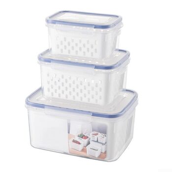 Герметичний контейнер для зберігання продуктів з вбудованим друшляком, SML ідеальний вибір для кухні