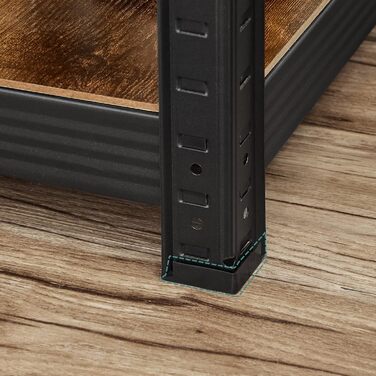 Окремостояча полиця SONGMICS, книжкова полиця, полиця для зберігання, 5 полиць, регульована, 37 x 37 x 150 см, вантажопідйомність до 400 кг, для кухні, вітальні, вінтажний коричнево-чорний GLR037B01