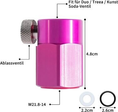 Швидкий адаптер для заправки CO2 SZBYH, швидкий адаптер для балона CO2, сумісний з SodaStream Duo, Terra, Art, Gaia, Crystal 3.0, E-Duo, компактний адаптер для передачі циліндрів CO2 для підключення пляшки W21.8-14