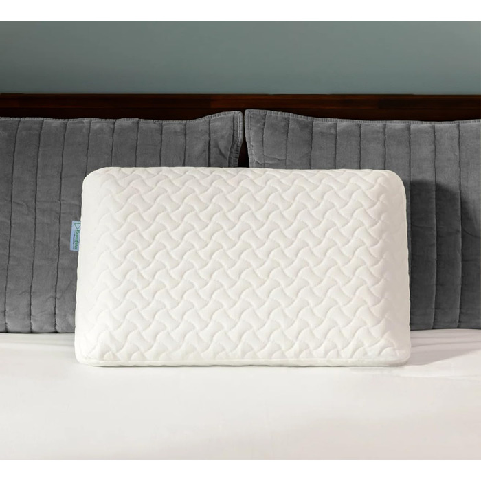 Подушка з піни з ефектом пам&39яті - ортопедична подушка для підтримки шиї. Матеріал високої щільності краще знімає тиск на шию. Ергономічна подушка зі знімним чохлом, який можна прати. Біло-сірий колір.