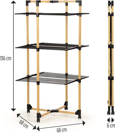 Складана сушильна машина для білизни I Сушіння на декількох рівнях I Сушильна стійка 69x136x69 см I До 20 кг білизни I Сушильна ма