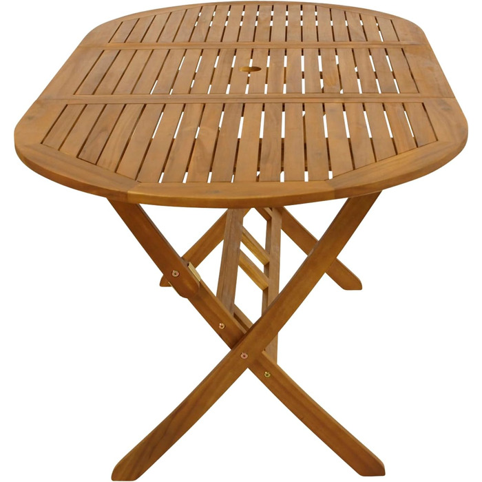 Садовий стіл DEGAMO, розкладний стіл, сільський стиль, 85x160 см, акація, коричневий олійний, сертифікований FSC, складаний, для вулиці