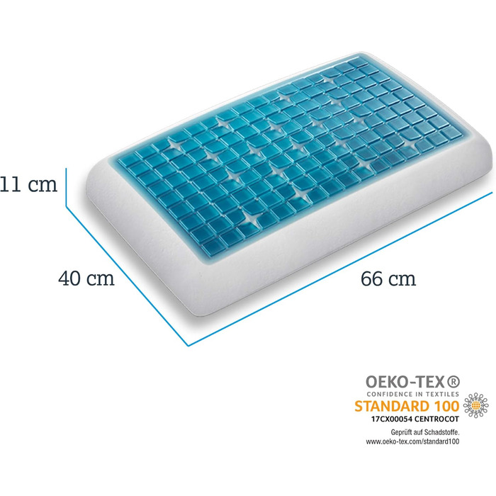 Ортопедична подушка Technogel нового покоління Original Deluxe для підтримки шиї, антибактеріальна, гелева подушка для шийного відділу хребта для сну на спині та боці, вкл. наволочку