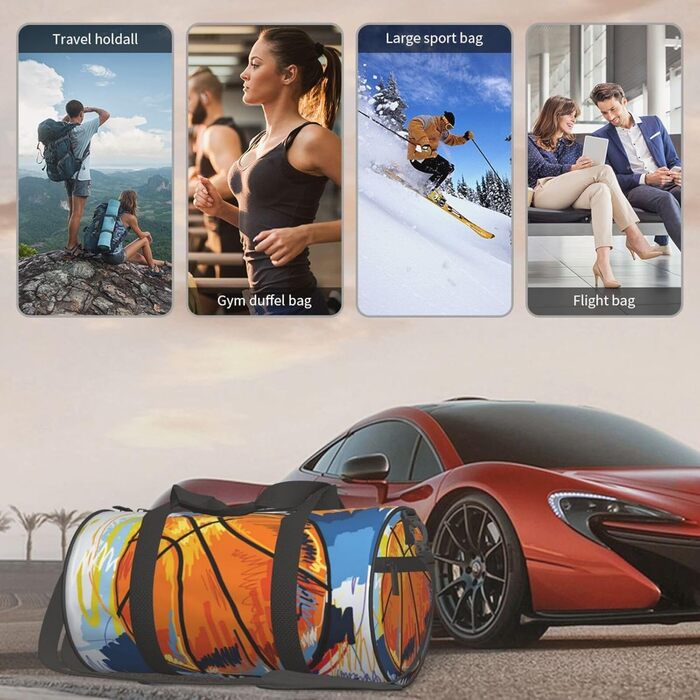 Дорожня сумка з малюнком стрекози, кругла, великої місткості, легка та міцна, чудовий подарунок для піших прогулянок, відпустки, ділових поїздок та іншого, баскетбольна, барвисте задоволення від малювання, універсальний розмір