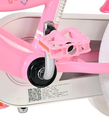 Дитячий велосипед Volare Disney Princess 12 дюймів рожевий з додатковими колесами та кошиком