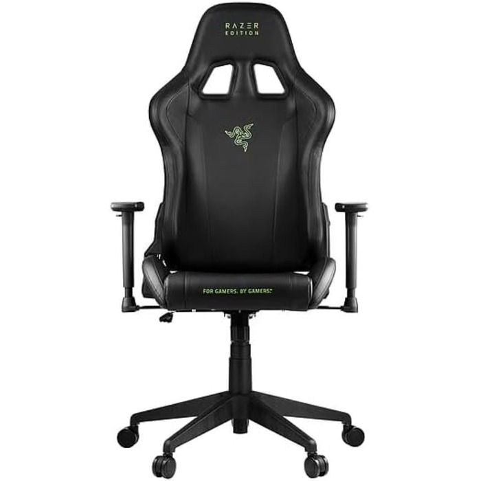 Ігрове крісло Razer Edition від Zen Gaming Chair, ігрове крісло з поперековою подушкою, подушкою для шиї, 3D-підлокітниками, чорно-зелене сучасне