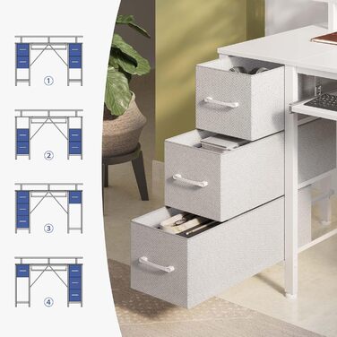 Ігровий стіл Seventable з шухлядами, комп&39ютерний стіл зі світлодіодним освітленням, розетками та USB-портами, ігровий стіл з підставкою для клавіатури та монітора для офісу, вітальні (білий, 120x47x88 см) Білий 120x47x88 см