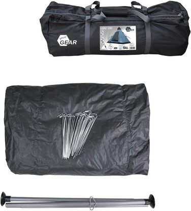 Намет Lido 290 3-місний вігвам-намет Підлога каструля УФ 50 Захист від комах Екран Висота Водонепроникний 5000 мм Синій сірий