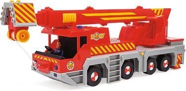 Іграшковий кран Пожежник Сем Simba 109252517 (50 см) багатофункціональна рятувальна машина 2-в-1 (авто та кран) для дітей від 3 років, з лебідкою, фігуркою, світловими та звуковими ефектами (батарейки в комплекті)
