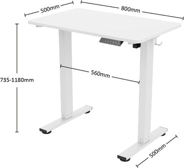 Стіл з регульованою висотою Електричний стіл з можливістю сидіти/стояти, ергономічний та регульований, ідеально підходить для домашнього офісу та робочого місця З пам&39яттю положення Висота 73118 см