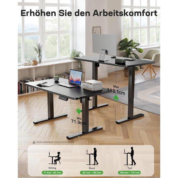 Каркас столу Marsail з регульованою висотою, електричні ніжки столу з потужним двигуном, максимальне навантаження 176 фунтів, для різних робочих столів, регульовані ніжки столу, лише каркас