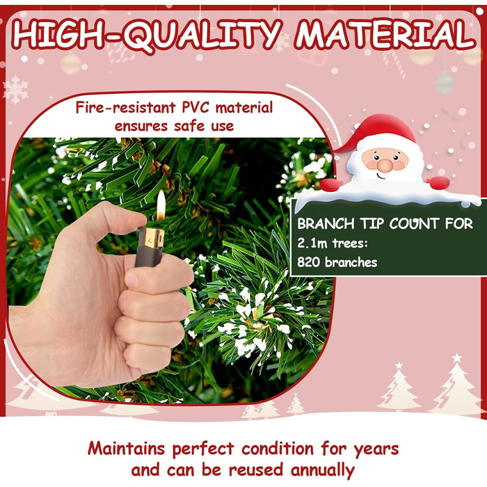 Різдвяна ялинка з вогнями 210 см зелена Eldzenith