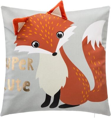 Атмосфера - Дитяча подушка лисиця - Бавовна - 40x40 см - Різнокольорова
