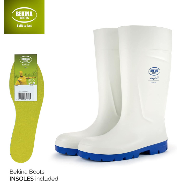 Захисні черевики Steplite Easygrip O4 для чоловіків та жінок без сталевого підноска, нековзні робочі черевики, стійкі до хімічних мийних засобів, для харчової промисловості, ізолюючі, білі, EU 47. (EU White, без сталевого підноска)