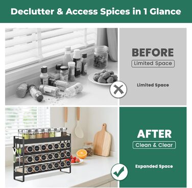 Стійка для спецій, дерев&39яний органайзер для спецій, 4-рівнева бамбукова стійка для спецій, стійка для спецій, підставка для спецій, тримач для спецій, система стійок для спецій, настінна та для кухонь (чорна) чорнийчорний