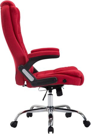 Крісло керівника CLP XXL Thor з тканинною оббивкою, максимальне навантаження 150 кг, офісне крісло з підлокітниками, регульована висота, обертове крісло з товстою оббивкою, колір червоний