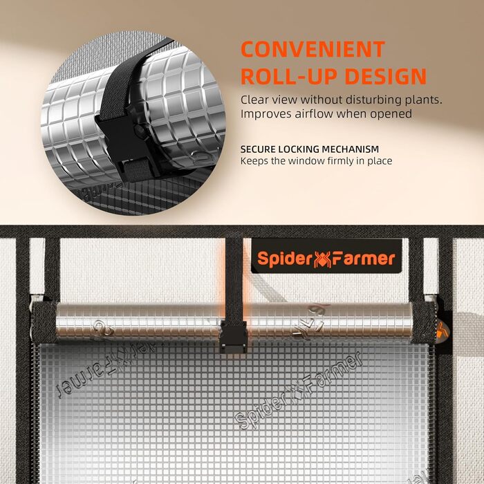 Тент для вирощування Spider Farmer Kleines 60x60x80 см для AeroGarden з дверцятами на блискавці, оглядовим вікном, знімним піддоном, світловідбиваючою плівкою Mylar 2000D, для гідропонної системи SmartG12. Білий, 60x60x80 см