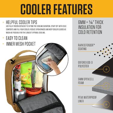 Ізольований обідній холодильник Carhartt для чоловіків та жінок, повністю ізольований, для роботи, на природі, щоденного використання, чорний