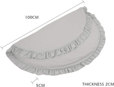 Ігровий килимок для дитини, круглий м'який бавовняний ігровий килимок, дитячий ігровий килимок товщиною 2 см, 100 x 100 см (сірий)
