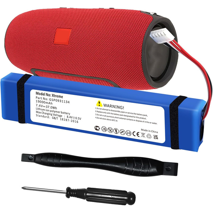 Акумулятор для JBL Xtreme, 19000 мАг високої ємності GSP0931134 Замінний акумулятор для JBL Xtreme, Xtreme 1, колонок JBL Extreme, акумулятора для музичної скриньки, акумулятора для саундбокса, замінного акумулятора для динаміка