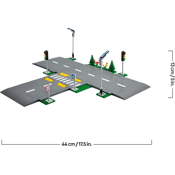 Вуличний перехрестя зі світлофорами, набір для будівництва з цеглинок, що світяться в темряві, 60304, одинарний