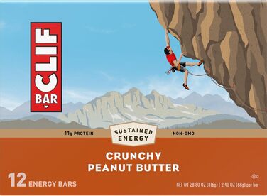 Енергетичні батончики Clif Bar Crunchy Peanut Butter, 12 батончиків / коробка Crunchy Peanut Butter 12 шт. (1 упаковка)