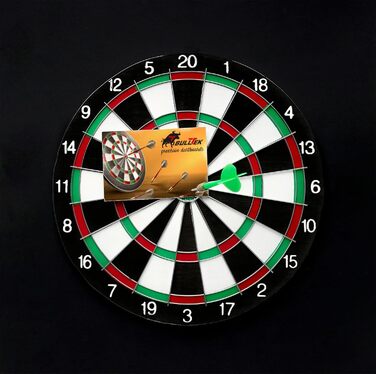 Мішень для дартсу, звичайна 38 см, двосторонній щит для дорослих та підлітків з 6 сталевими дротиками, круглий корпус для кріплення на стіну