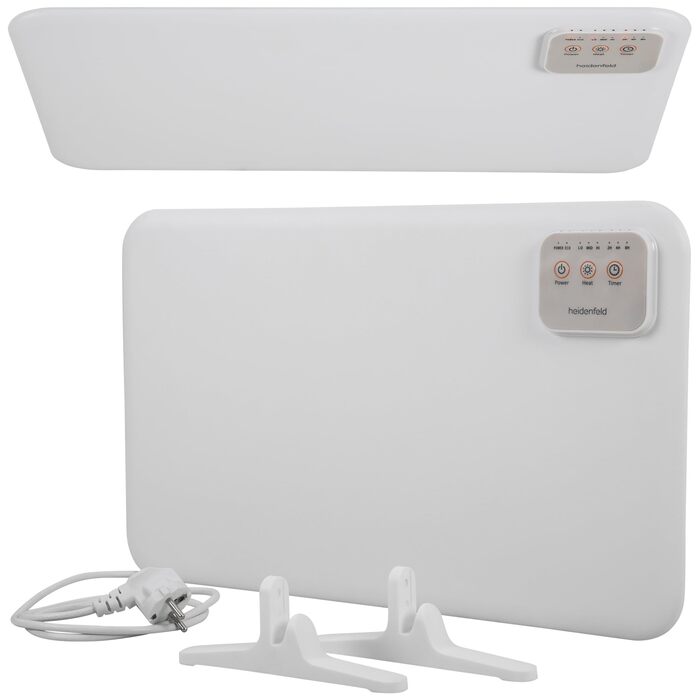 Інфрачервоний обігрівач Heidenfeld HF-TH120 Настільний обігрівач потужністю 120 Вт Радіатор - Інфрачервоний обігрівач - Електричний обігрівач - Нагрівальна панель - Інфрачервоний радіатор - Нагрівальна панель - 3-в-1 Монтаж, білий