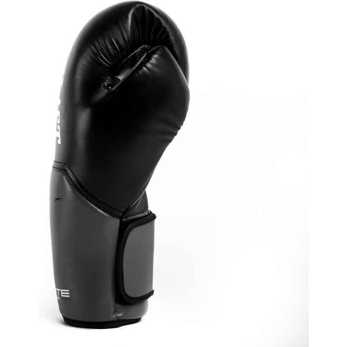 Боксерські рукавички Everlast Elite 2, для боксерського мішка, щитків та спарингу, застібка на липучці, ергономічна рукоятка, розділений піноматеріал оригінальні Everlast ЧОРНИЙ/СІРИЙ 14 унцій