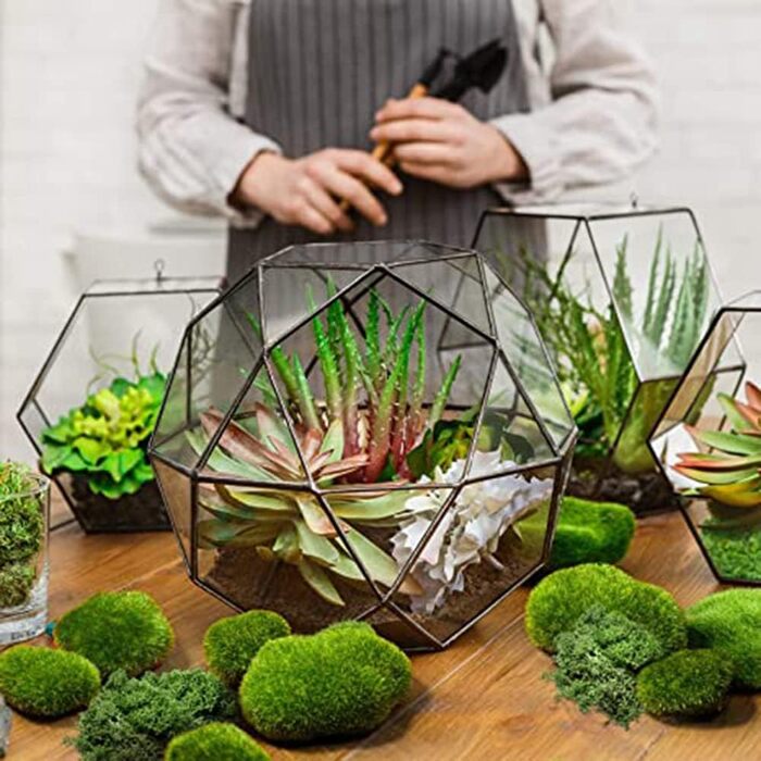 Штучних мохових каменів, 5 розмірів кульок із зеленого моху, штучних мохових каменів, декоративної садової кулі з моху своїми руками, маленьких мохових каменів, декоративних штучних каменів для казкових садів і ремісничих тераріумів, 10 шт.