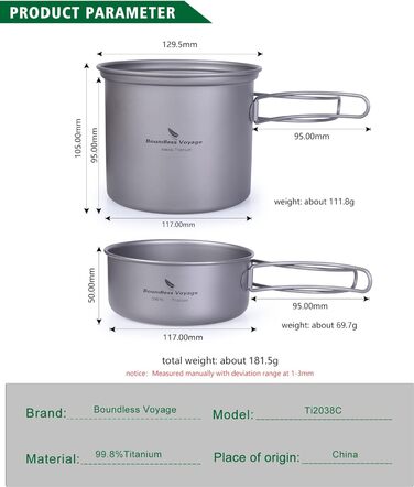 Кемпінговий посуд Легкий набір вуличних мисок Набір для приготування їжі зі складною ручкою Вуличне кухонне начиння для 1-2 осіб 2