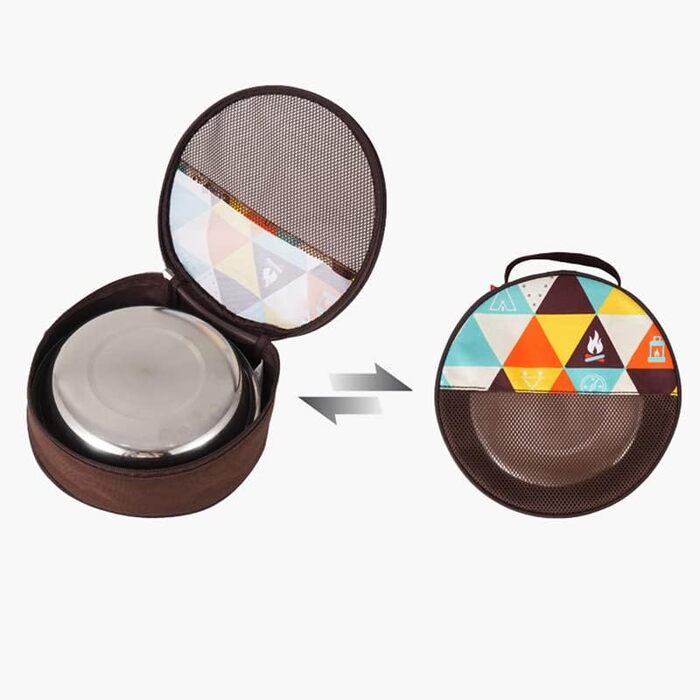 Набір посуду для кемпінгу на 22 частини, портативний похідний набір, полірований посуд з нержавіючої сталі, столові прибори для туризму та походів