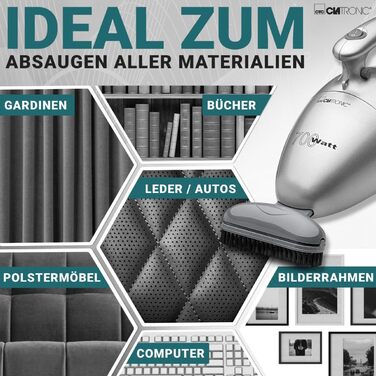 Ручний пилосос Clatronic потужністю 700 Вт та малою вагою Пилосос для прибирання оббивки, автомобілів, комп'ютерів та багато іншог