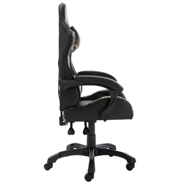 Елегантне ігрове крісло Ергономічне офісне крісло з підголівником та поперековою опорою - Ігрове крісло Офісне крісло, чорне та камуфляжне штучне шкіряне покриття