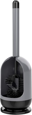 Щітка для туалету з тримачем,Щітка для туалету з м'якою щетиною, сіра та чорна, сіра,чорна