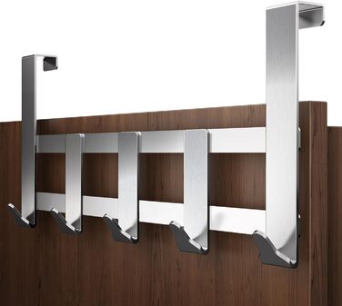 Вішалка для верхнього одягу Menz Premium, 5 гачків - Вішалка для верхнього одягу з нержавіючої сталі, надзвичайно міцні дверні гач