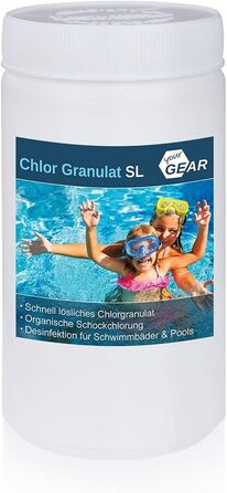 Хлорні гранули yourGEAR SL - 56 активного хлору, швидкорозчинні, ефективні проти водоростей, бактерій, грибків і вірусів в контейн