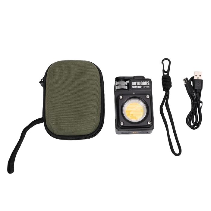 Ліхтарі для кемпінгу, світлодіодний ліхтарик та ліхтарик 3500 лм з акумуляторною батареєю 3000 мАг, регульована яскравість для кемпінгу, походів, аварійного відключення живлення (ЧОРНИЙ) Чорний