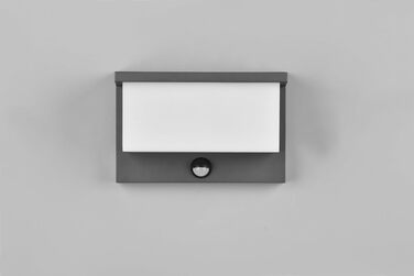 Стічний LED-світильник Trio Leuchten Nestos 240969142, алюміній (антрацит), білий пластиковий плафон, 13 Вт, з датчиком руху