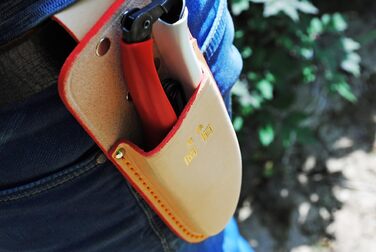 Шкіряна кобура OKATSUNE 133 велика Кобура для пояса з міцної шкіри Підходить для садових ножиць/секаторів Okatsune 103 та 104 235 мм, 65 г Світло-коричнева кобура 133 для 103104