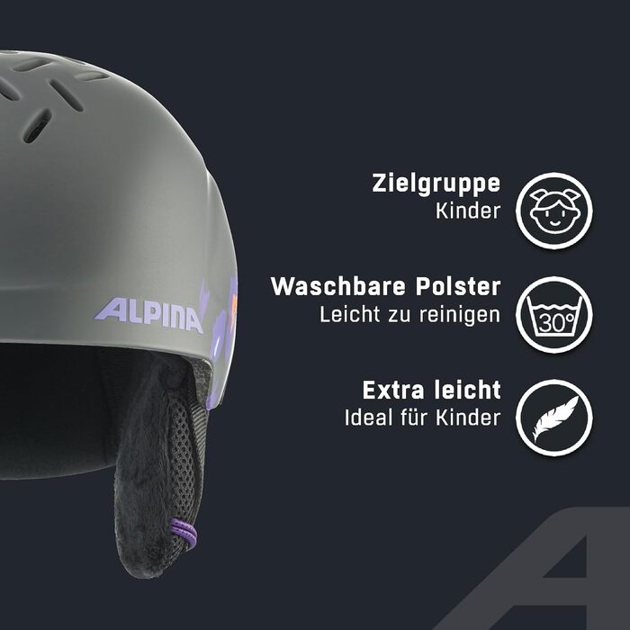 Безпечний, ударостійкий та індивідуально регульований лижний шолом зі знімними амбушурами для дітей M (51-55 см), темно-сірий леопардовий матовий