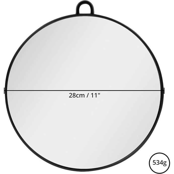 Перукарське дзеркало Kurtzy кругле легке з ручкою - перукарське дзеркало чорне для тримання або підвішування, салонне дзеркало для перукарні, салону, краси - ручне дзеркало для зачіски, потилиці, стрижки, укладання