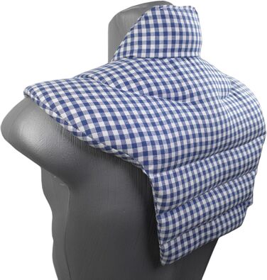 Подушка для шиї та шийного відділу хребта - шия плечі спина - синьо-біла - подушка для шиї з органічного зерна спельти - подушка з підігрівом - подушка з органічного зерна спельти для шиї та плечей