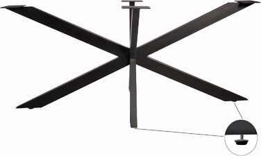 Обідній стіл SAM 200 x 100 см Rio, обідній стіл натурального кольору, масив акації, чорний металевий каркас-павук, прямі краї 200 x 100 см натуральний колір / чорний