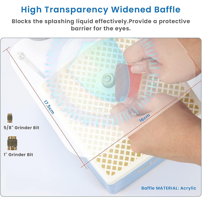 Настільна електрична вітражна шліфувальна машина, алмазна шліфувальна машина для скла зі шліфувальними насадками 5/8' і 1'', для художніх шліфувальних машин своїми руками