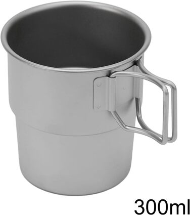 Кавова кружка, 300 мл, штабельована, для активного відпочинку, походів, з кришкою, герметична, для подорожей та кемпінгу, компактний рюкзачний посуд, піскоструминна обробка для пиття