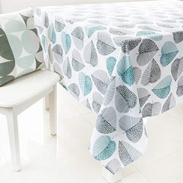 Скатертина квадратна миється Оксфордська тканина Водонепроникна Легкий догляд Прикраса столу для садової кімнати М'ята 140 х 180 с