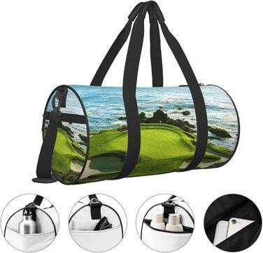Спортивна сумка, дорожня сумка, пляжна сумка, для гольфу, з принтом, сумка на нічліг, чорна, універсальний розмір, сумка для подорожей