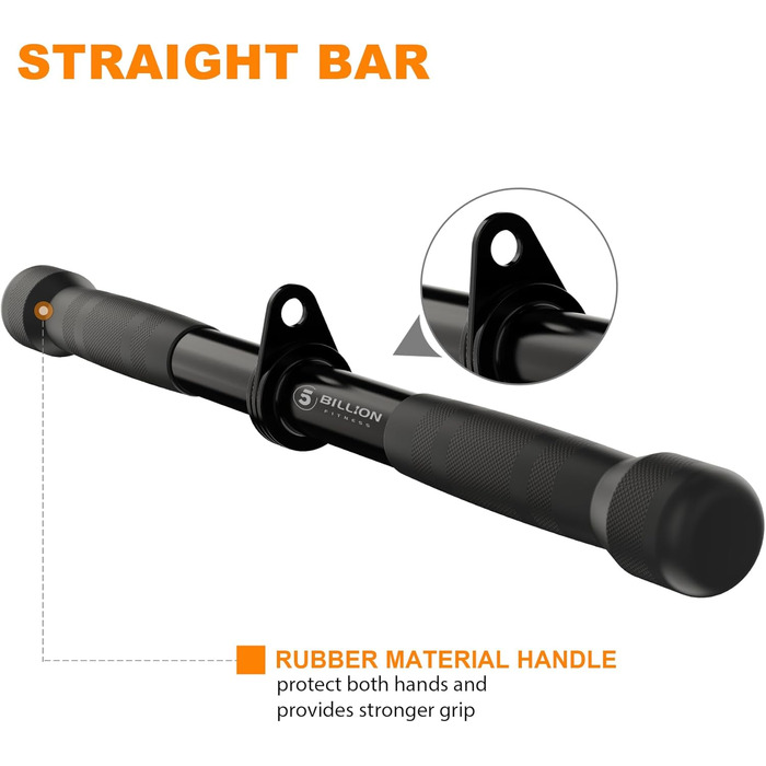 Мільярдів трицепсів, тросовий тренажер для тяги, аксесуар для силових тренувань, V-подібний хват з обертанням, тренажер для трицепсів, тросовий тренажер для тяги, фітнес-набір, сталь, чорний, 5